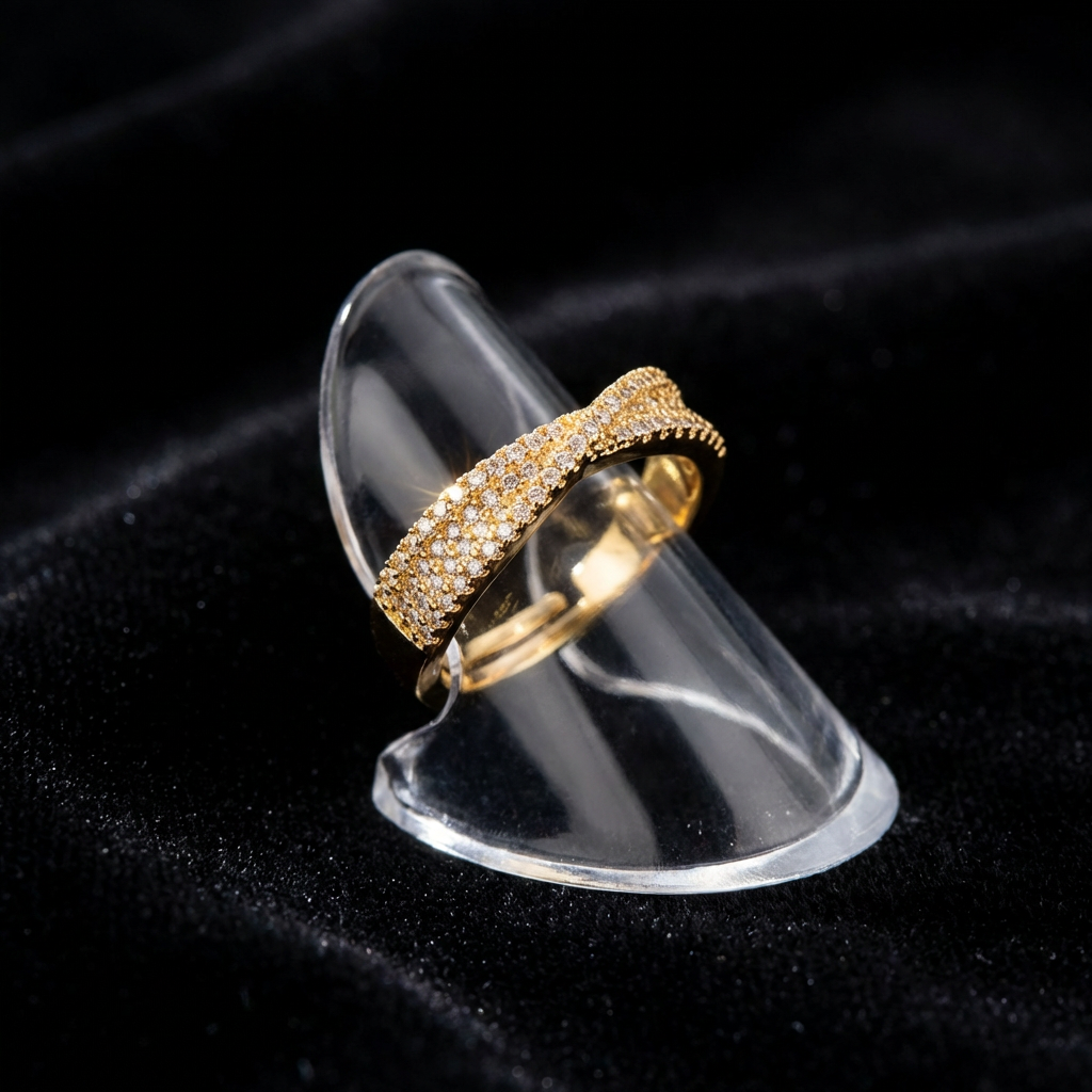 Modern Multi-Row Statement Ring with Center Detail