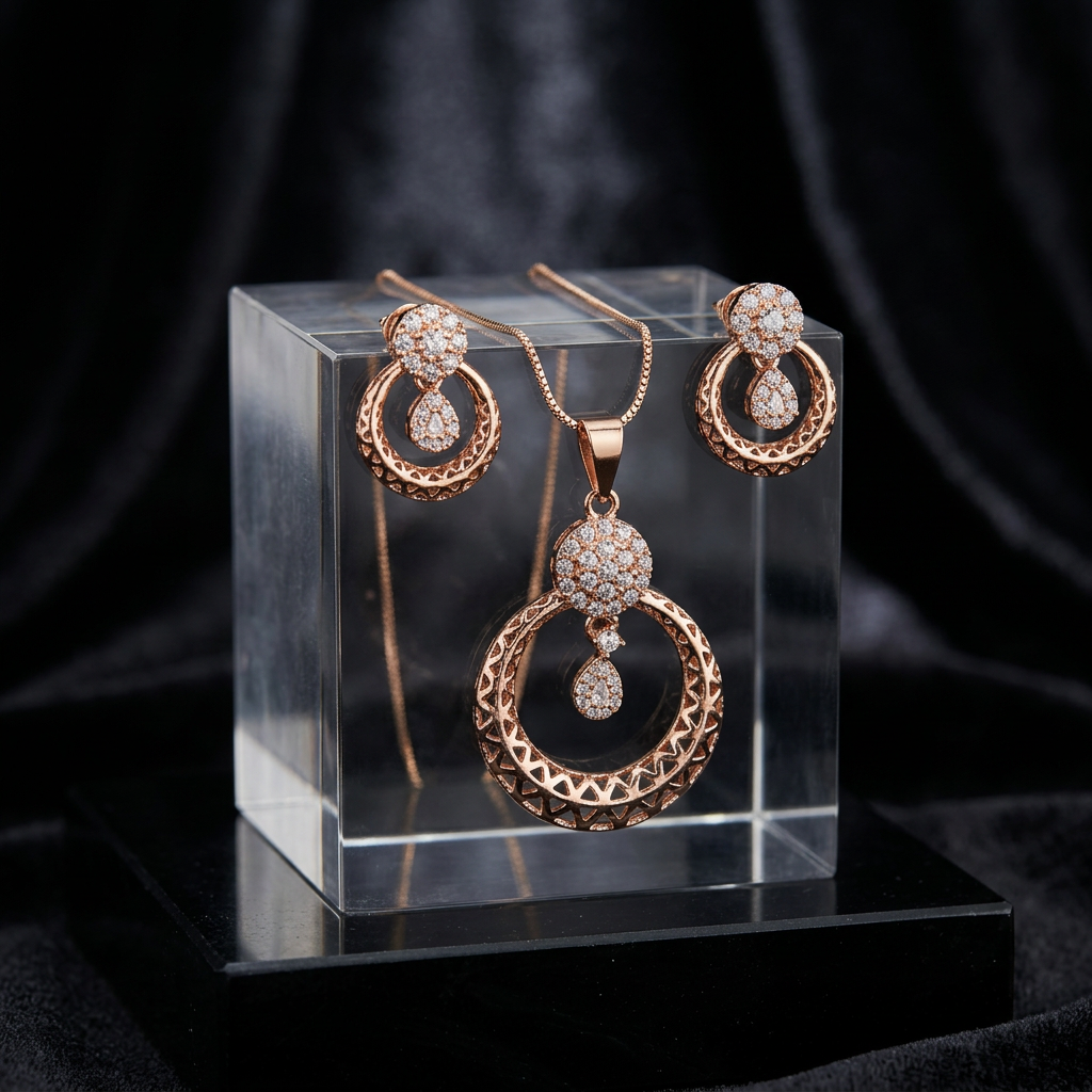 Circular Filigree Pendant Set