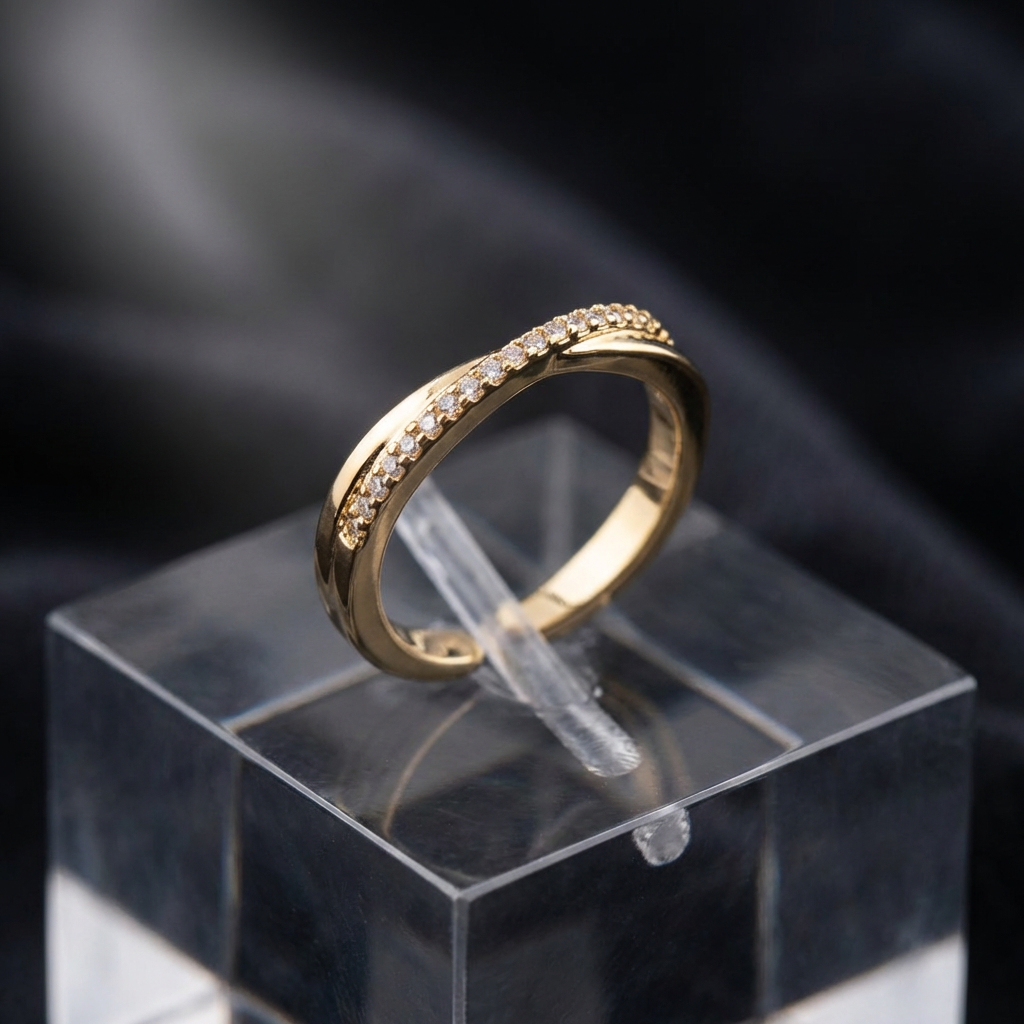 Adjustable Criss-Cross Wave Ring