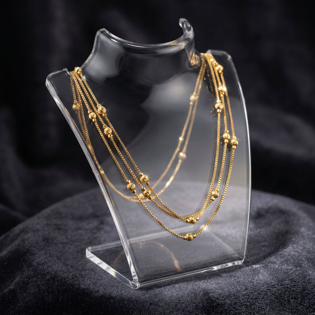 Minimalist Triple Layer Beaded Necklace