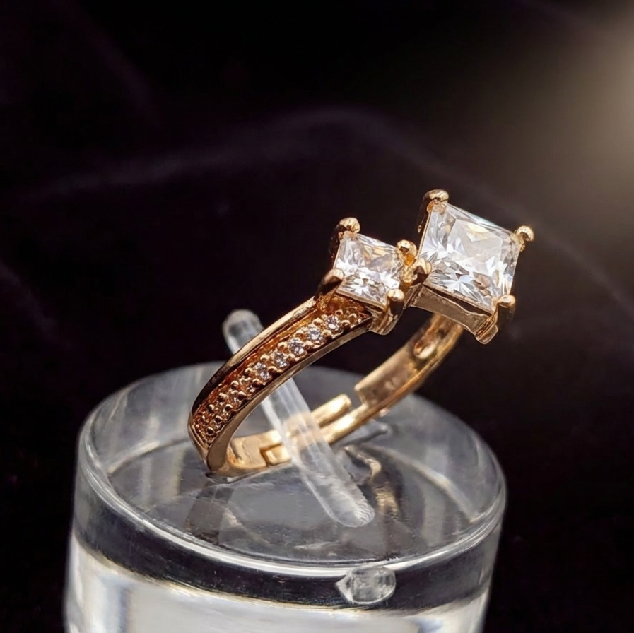 Designer Dual Stone Statement Ring