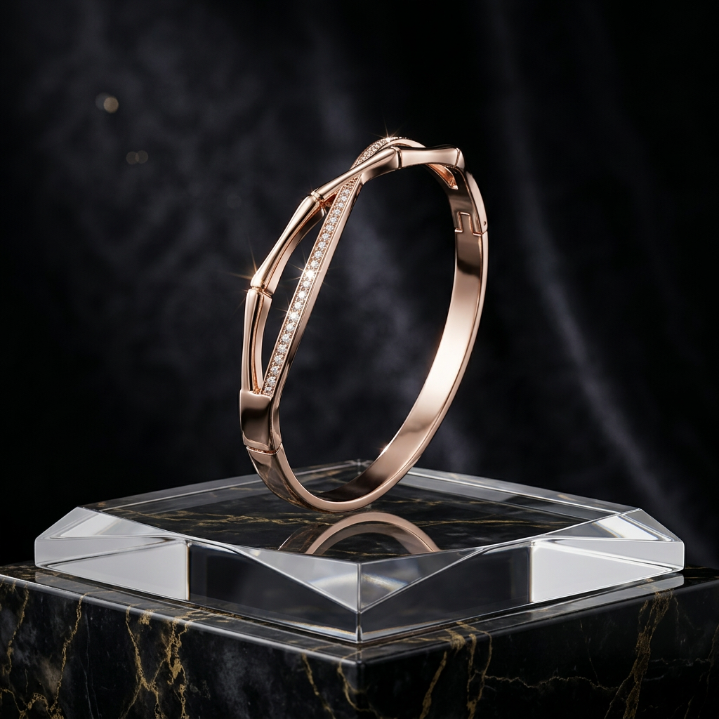 Bamboo-Textured Openable Bracelet
