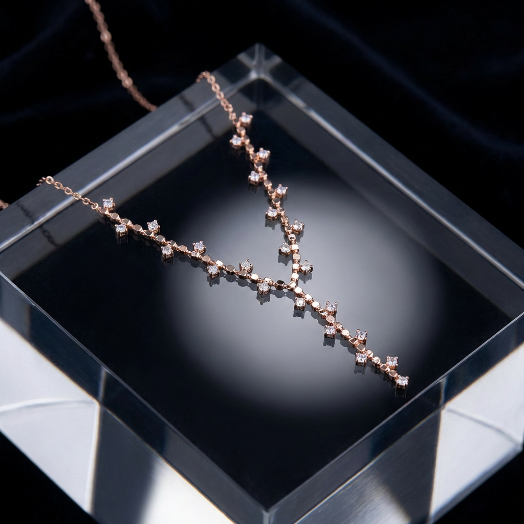 Minimalist Beaded Lariat Mangalsutra with CZ Drops