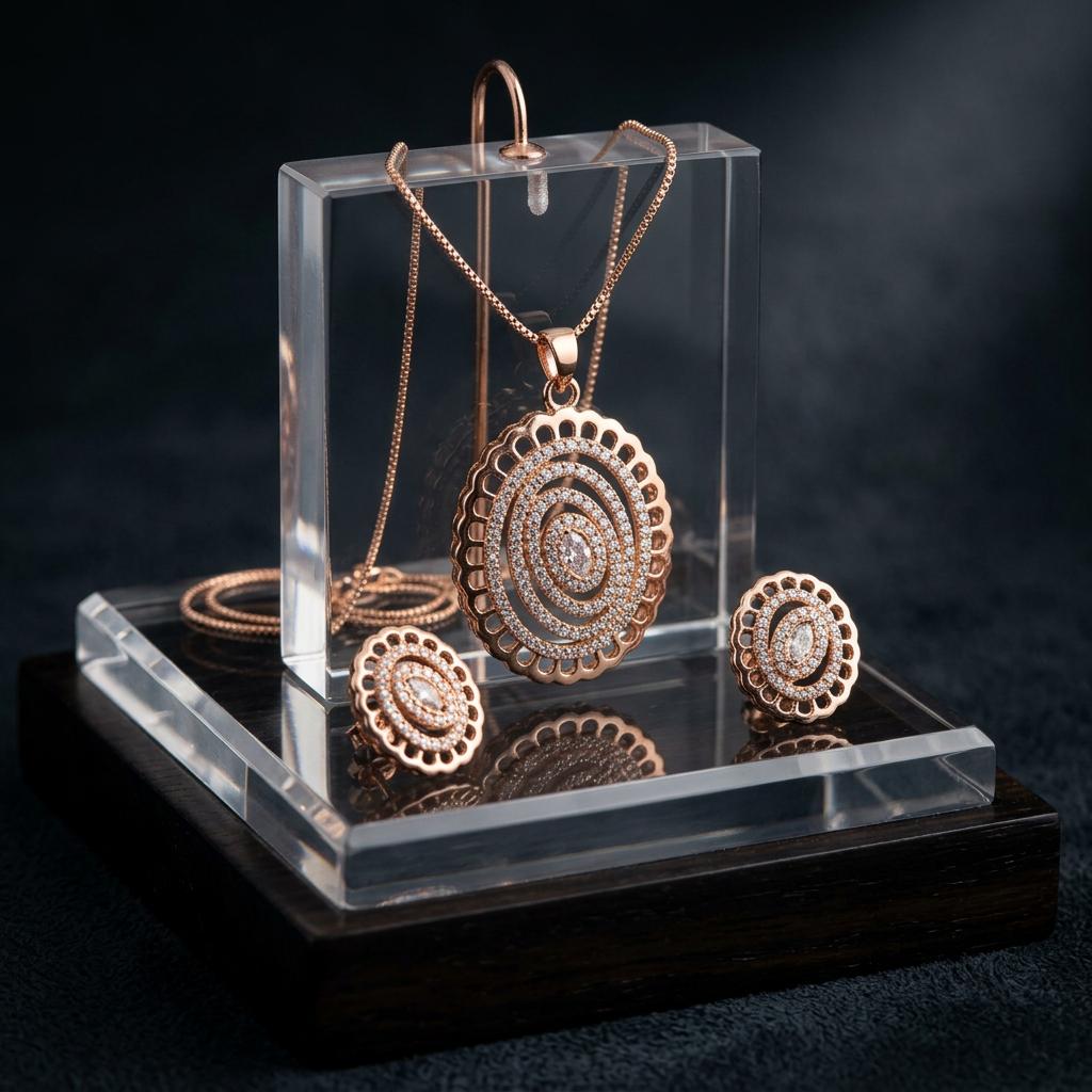 Oval Filigree Pendant Set