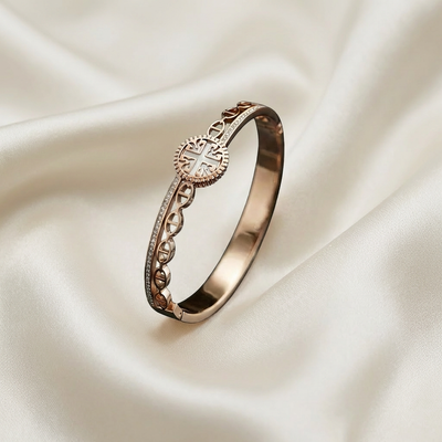Sparkling Medallion Cuff Bracelet