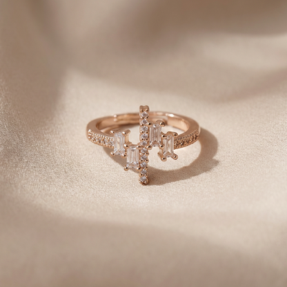 Luxury Asymmetrical Cluster Ring