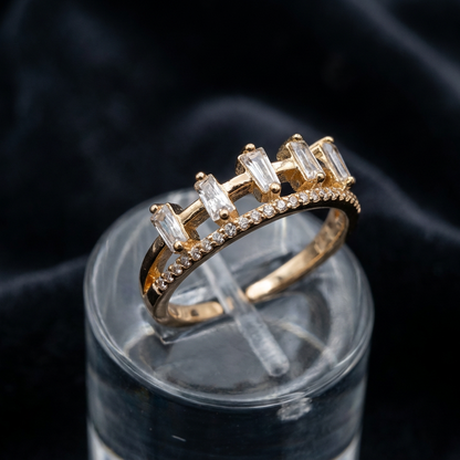 Luxury Dual Row Crown Ring