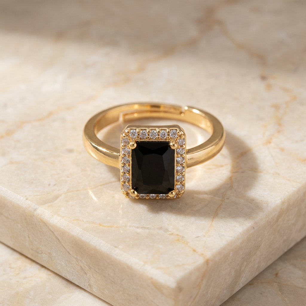 Designer Square Halo Statement Ring