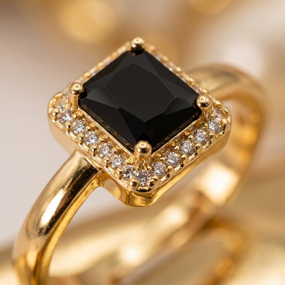 Designer Square Halo Statement Ring