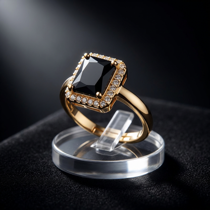 Designer Square Halo Statement Ring