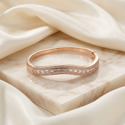 Triple Row Baguette Channel Bracelet