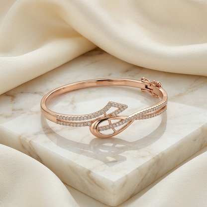 Sculpted Crossover Open Bracelet