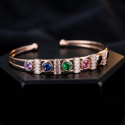 Split Band Rainbow Gem Bracelet