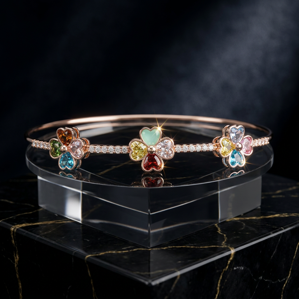 Delicate Flower Trio Bracelet