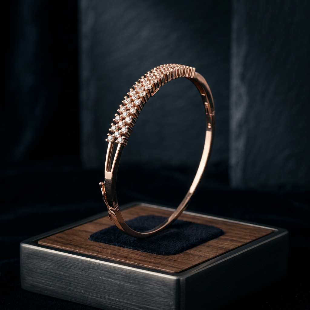 Princess Bloom Double-Band Cuff Bracelet