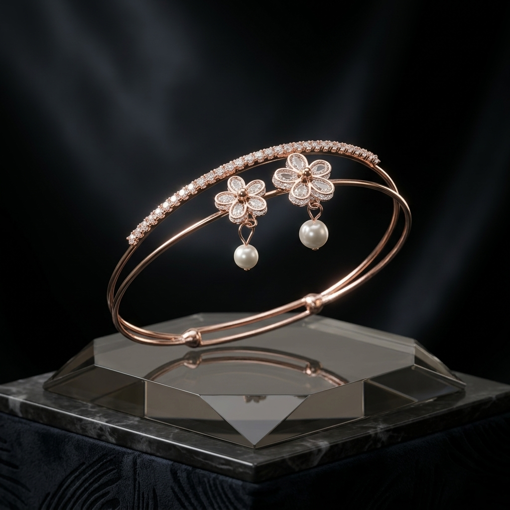 Designer Inspired Bloom & Pearl Bracelet