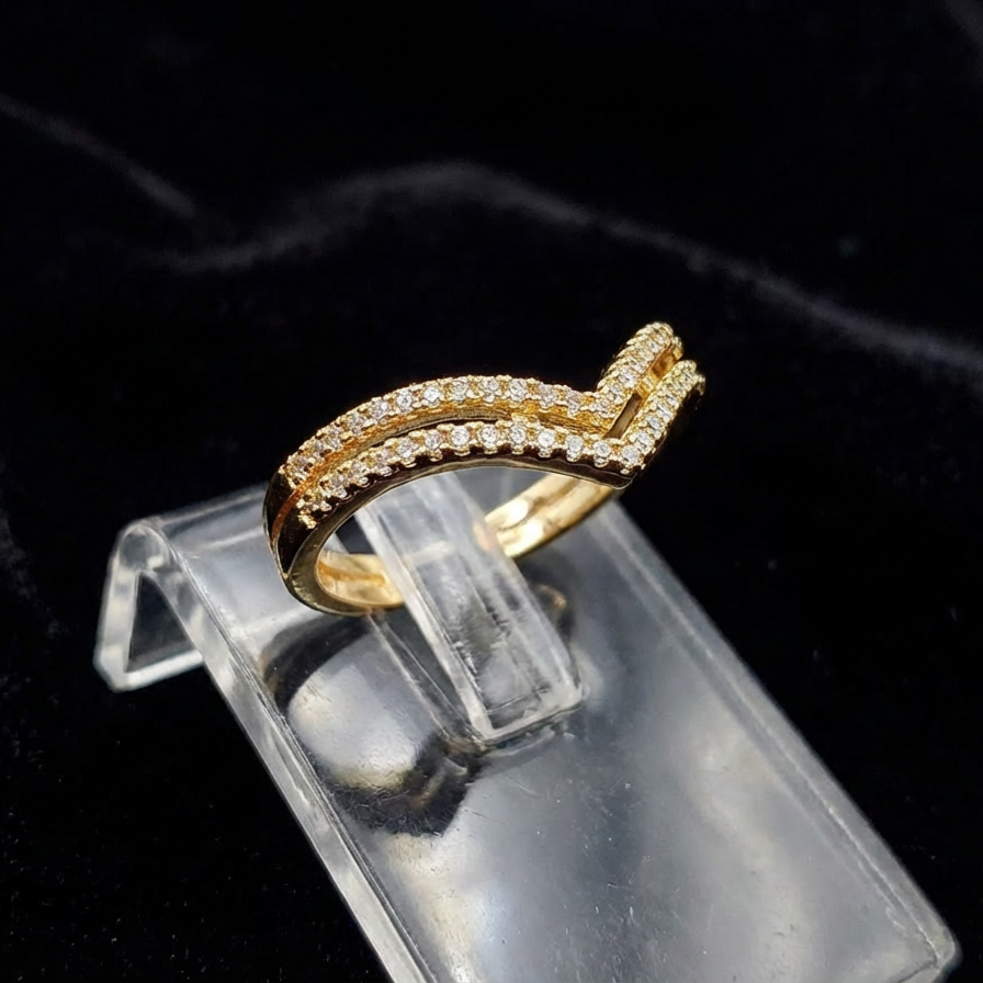 Premium Chevron Pattern Adjustable Ring