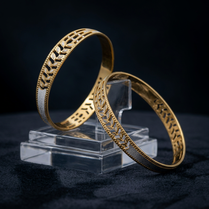 Intricate Leaf Motif CNC Bracelet