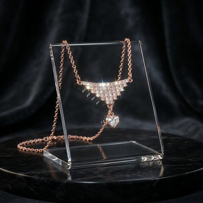 Elegant Pave Stone Drop Necklace