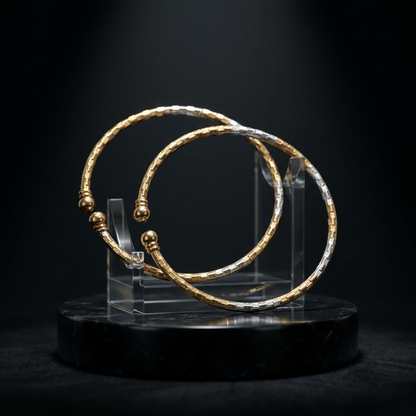 Dual-Tone Plated Open-Ended Bracelet