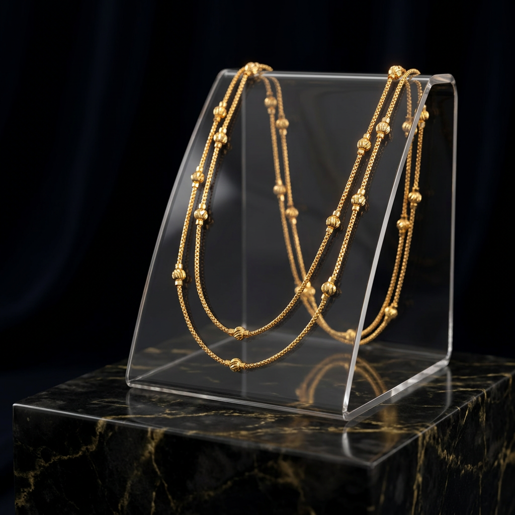 Dual Tone Beaded Jewellery Set with Adjustable Fit