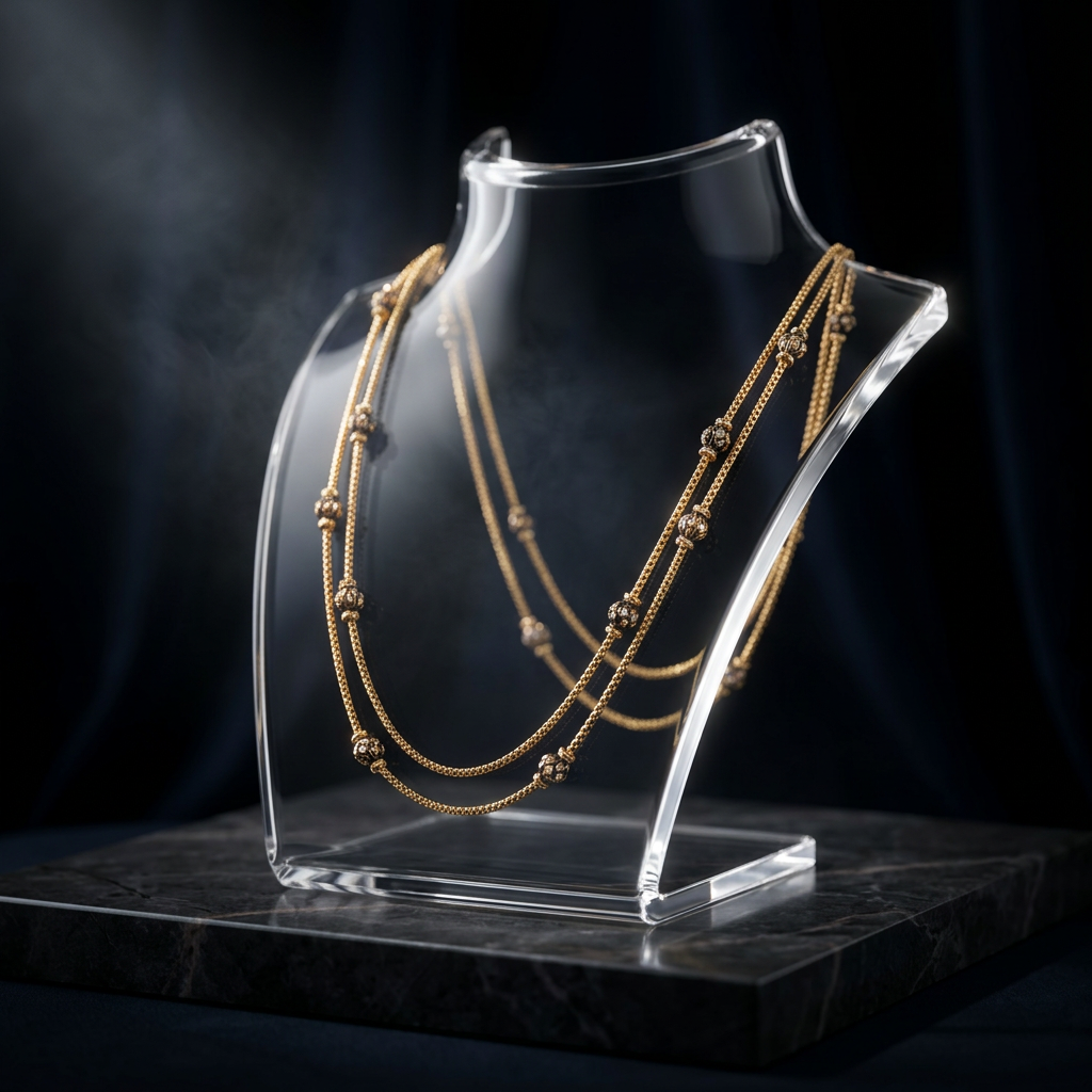 Double Line Beaded Chain Necklace