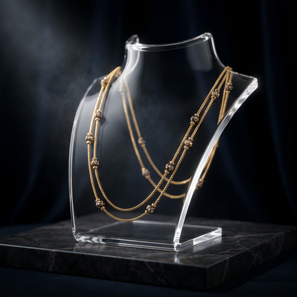 Double Line Beaded Chain Necklace
