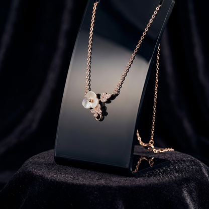 Minimalist Flower and Butterfly Drop Necklace