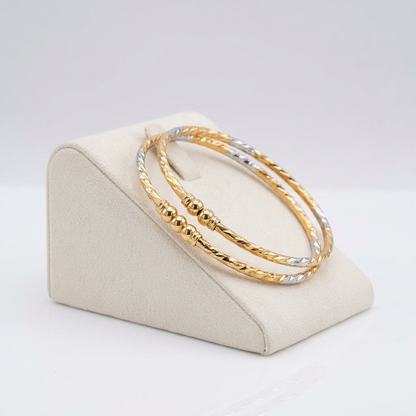 Dual-Tone Open-Ended Kada Bracelet