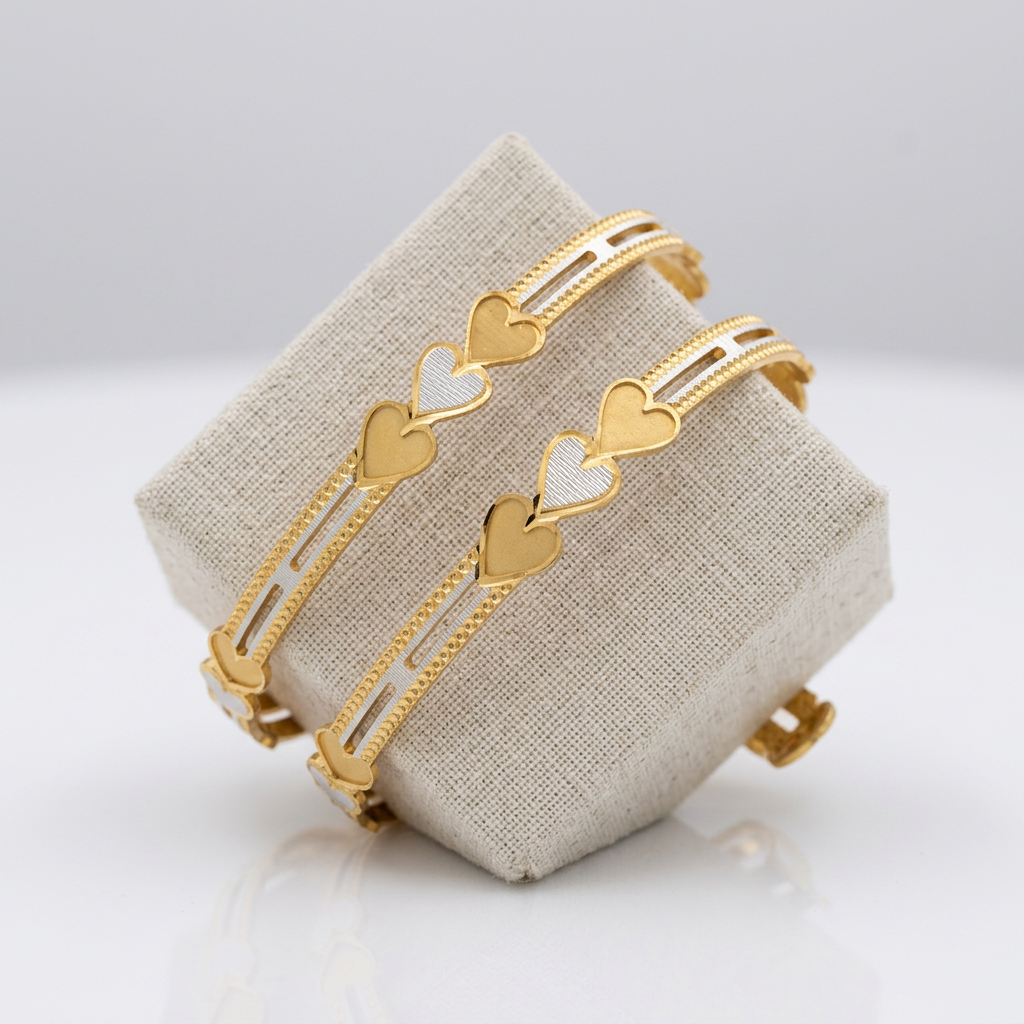 Heart Motif Designer Bracelet Pair