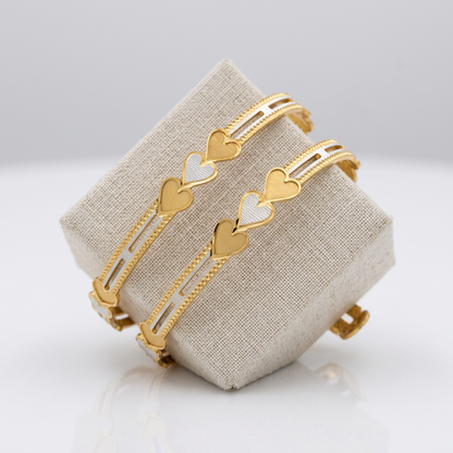 Heart Motif Designer Bracelet Pair
