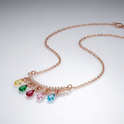 Elegant Crystal Bar Charm Necklace