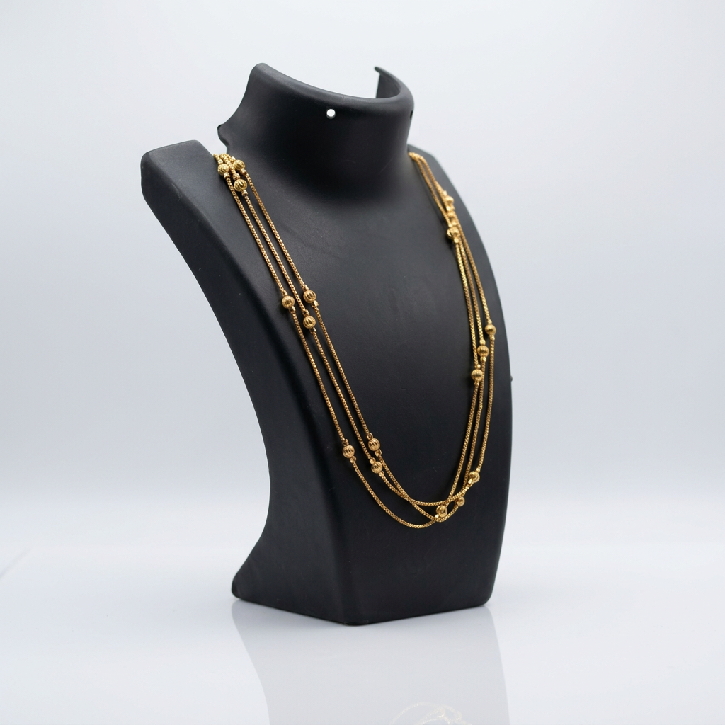 Minimalist Triple Layer Beaded Necklace