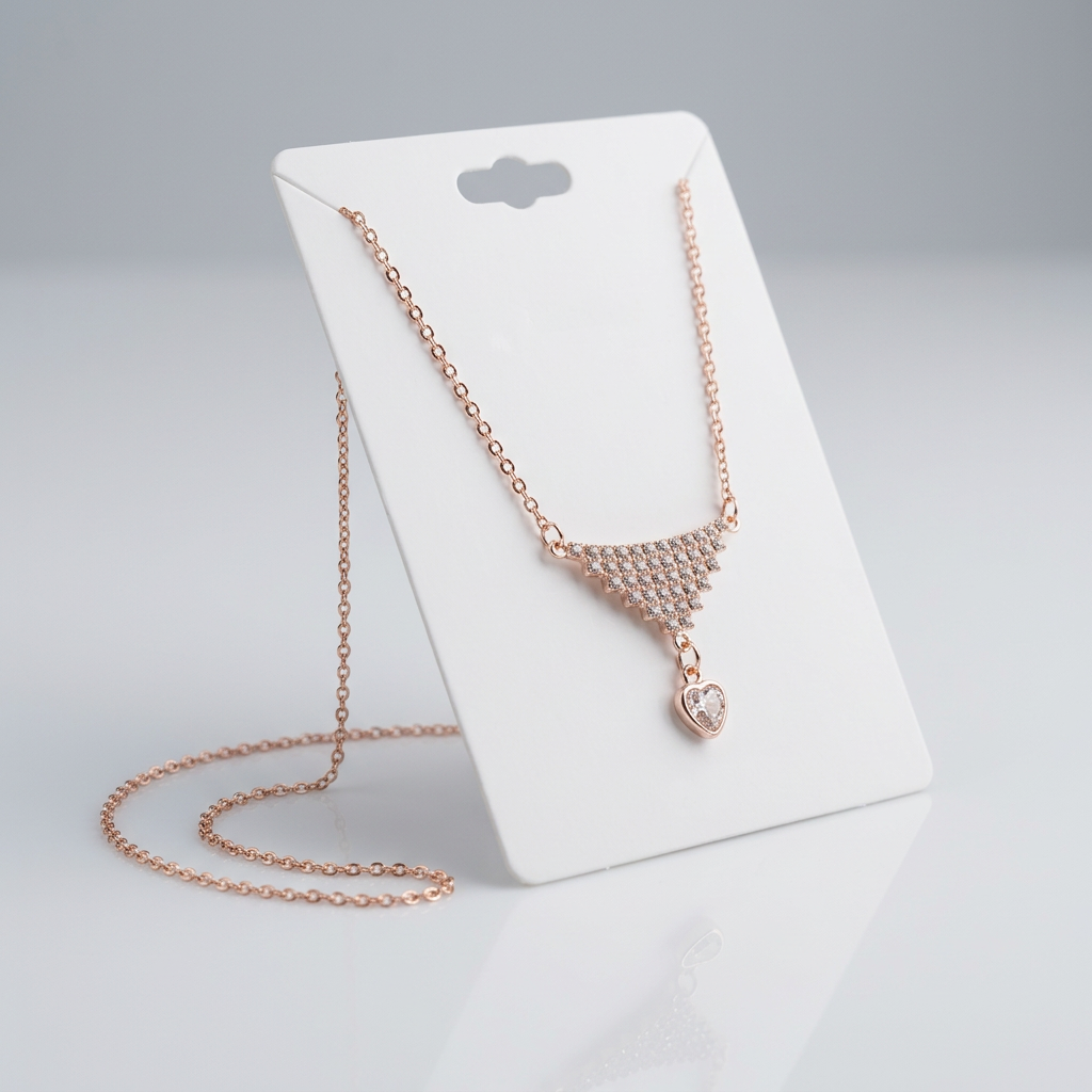 Elegant Pave Stone Drop Necklace