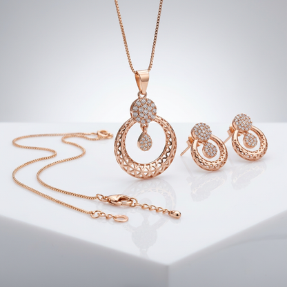 Circular Filigree Pendant Set