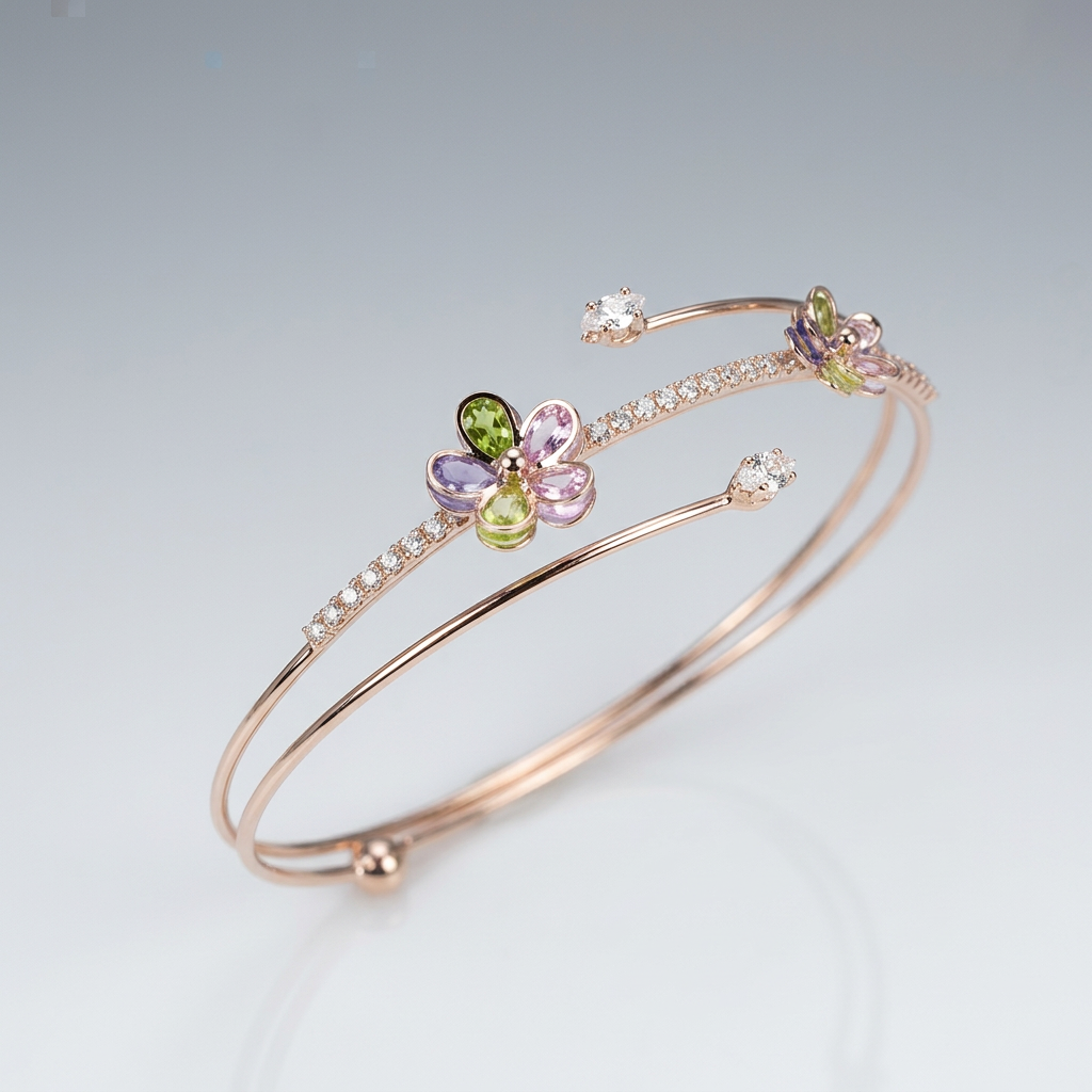 Korean Inspired Layered Flower Bracelet