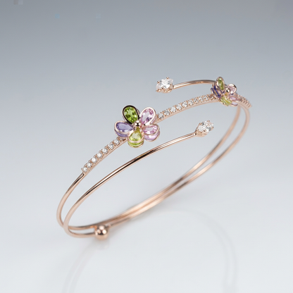 Korean Inspired Layered Flower Bracelet