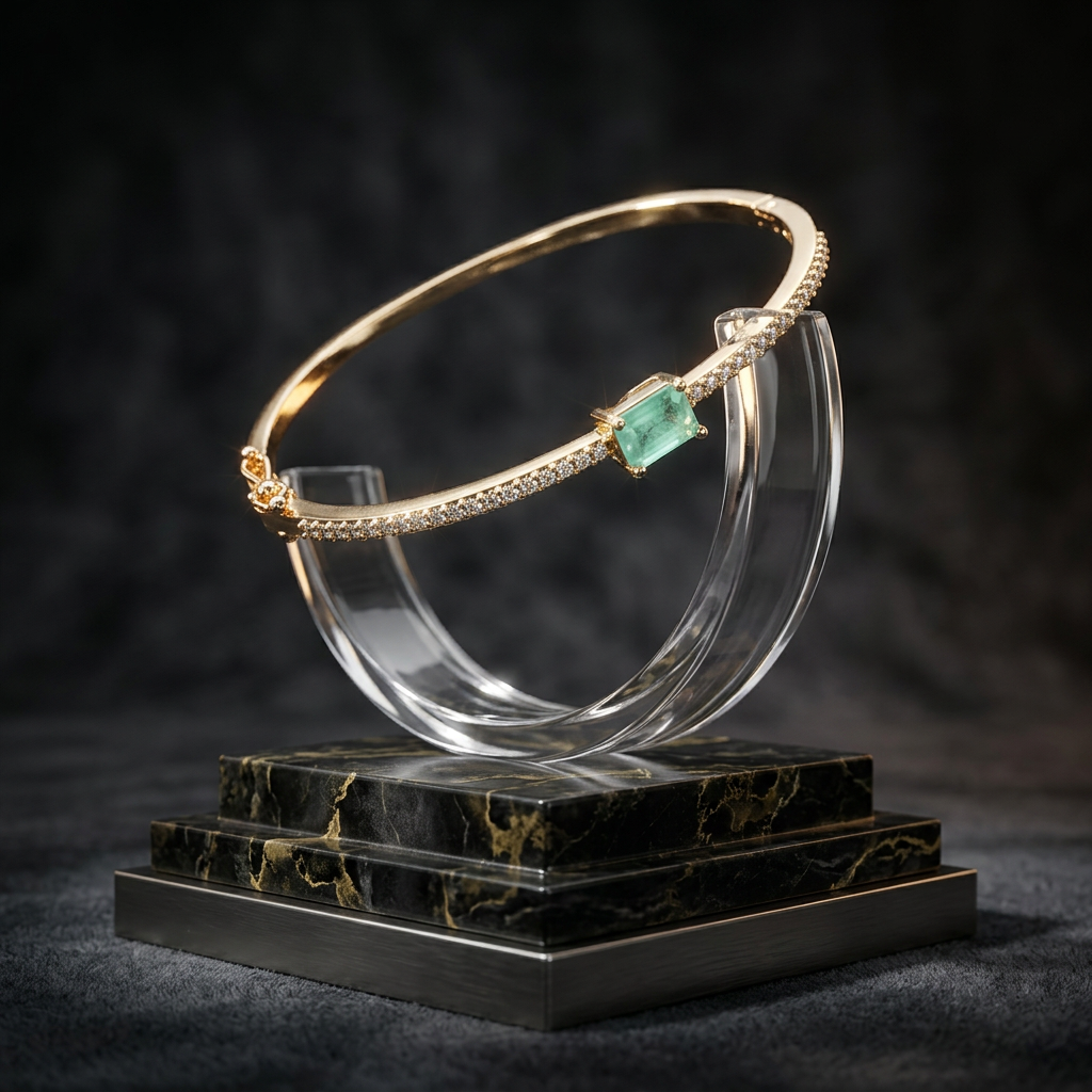 Elegant Stone Center Openable Bracelet