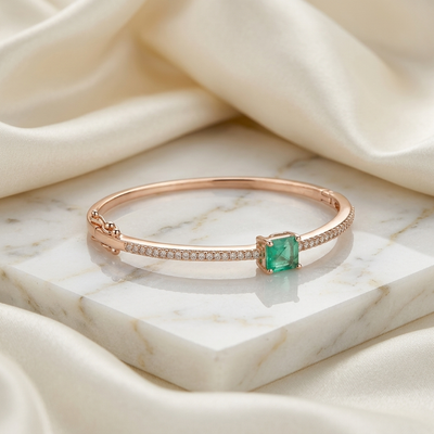 Elegant Stone Center Openable Bracelet