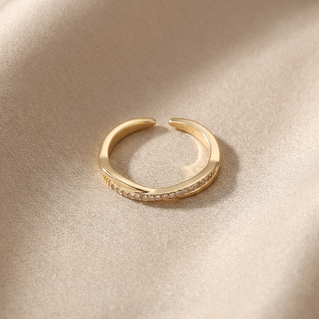 Adjustable Criss-Cross Wave Ring