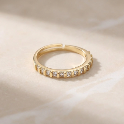 Stylish Baguette Half Band Ring