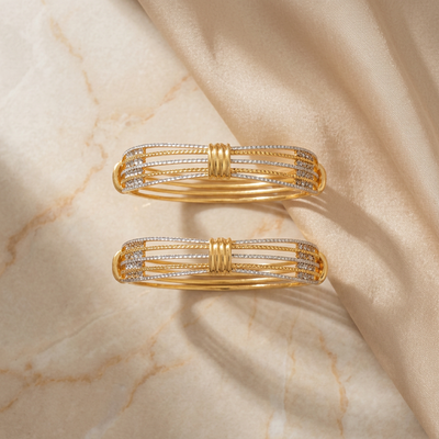 Multi-Line Designer Bracelet with AD Stone Detailing