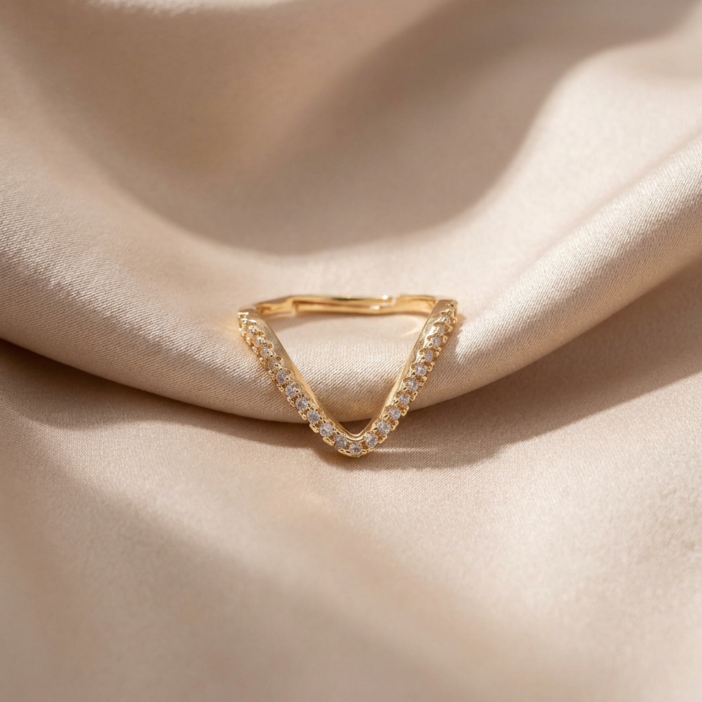 Stylish V-Shaped Designer Ring