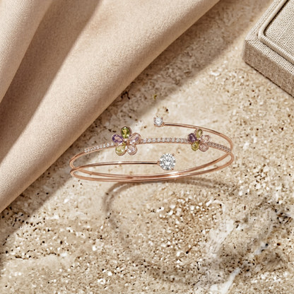 Korean Inspired Layered Flower Bracelet