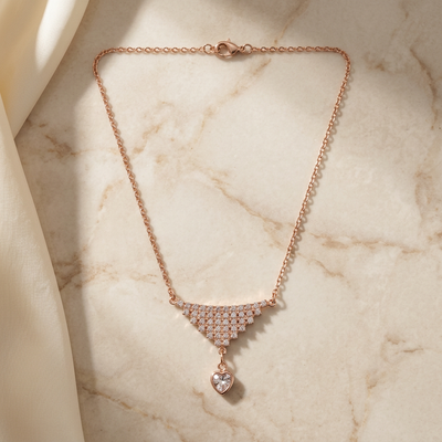 Elegant Pave Stone Drop Necklace