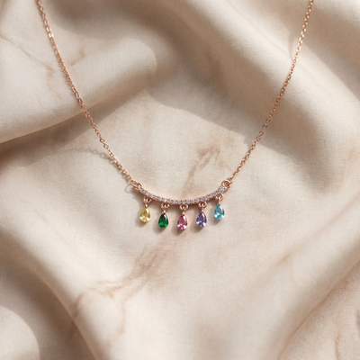 Elegant Crystal Bar Charm Necklace