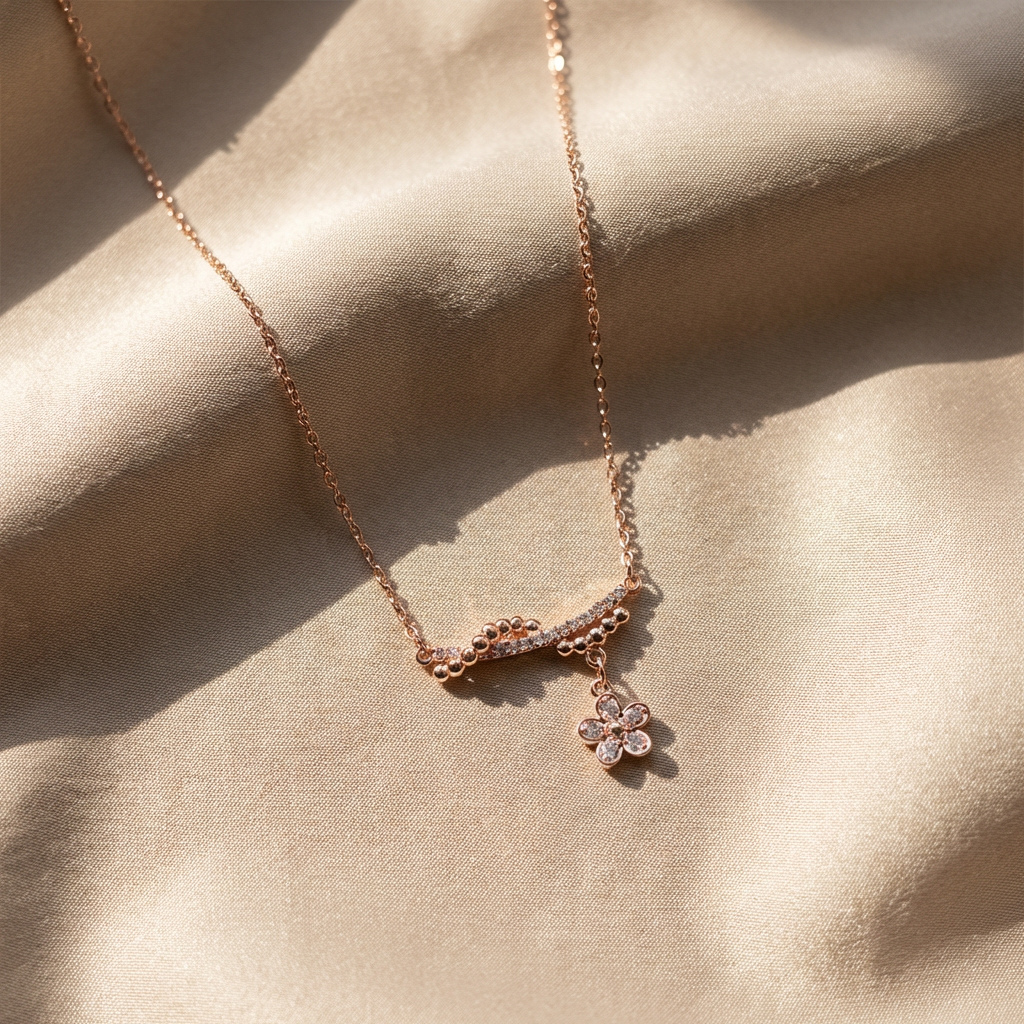 Elegant Crystal Bar Drop Necklace