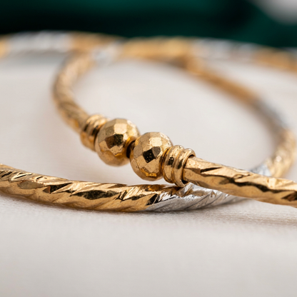 Dual-Tone Open-Ended Kada Bracelet