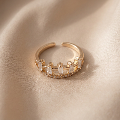 Luxury Dual Row Crown Ring