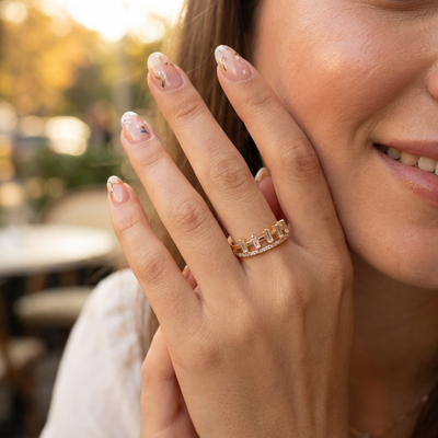 Luxury Dual Row Crown Ring